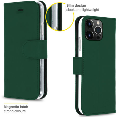 Accezz Wallet Softcase Booktype iPhone 13 Pro - Groen (D)
