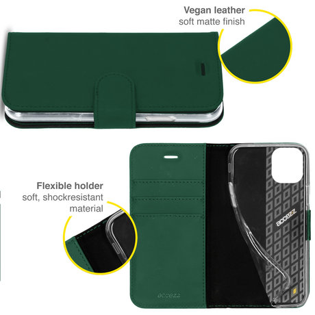 Accezz Wallet Softcase Booktype iPhone 13 Pro - Groen (D)