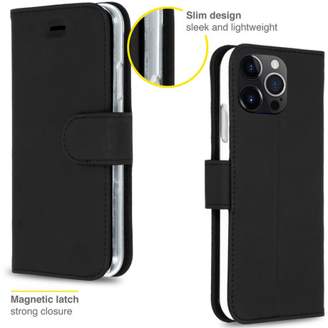 Accezz Wallet Softcase Booktype iPhone 13 Pro Max - Zwart (D)