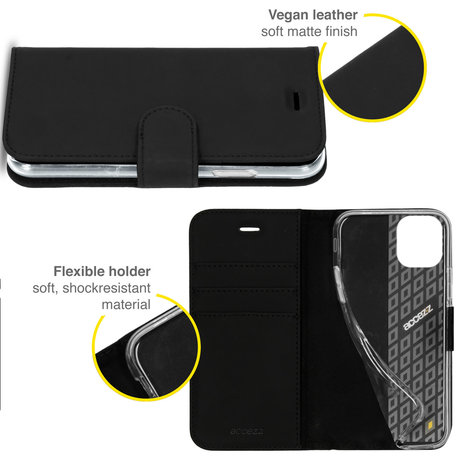 Accezz Wallet Softcase Booktype iPhone 13 Pro Max - Zwart (D)