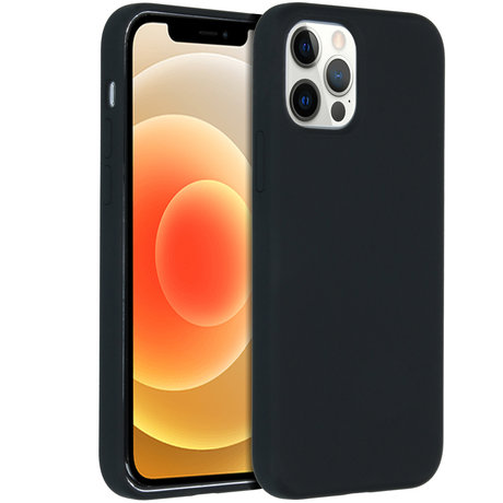 Accezz Liquid Silicone Backcover iPhone 12 (Pro) - Zwart (D)