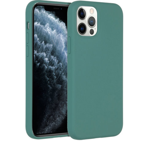Accezz Liquid Silicone Backcover iPhone 12 (Pro) - Donkergroen (D)