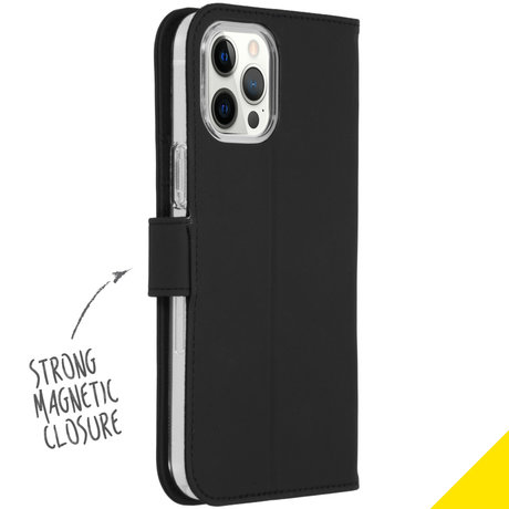 Accezz Wallet Softcase Booktype iPhone 12 Pro Max - Zwart (D)