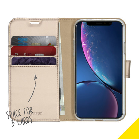 Accezz Wallet Softcase Booktype iPhone 11 - Goud (D)
