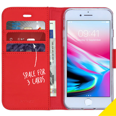 Accezz Wallet Softcase Booktype iPhone SE (2020) / 8 / 7 / 6(s) - Rood (D)