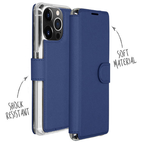 Accezz Xtreme Wallet Booktype iPhone 13 Pro - Donkerblauw (D)