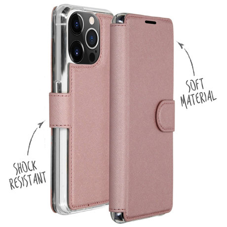Accezz Xtreme Wallet Booktype iPhone 13 Pro - Rosé Goud (D)