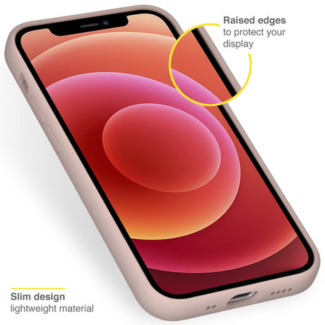 Accezz Liquid Silicone Backcover met MagSafe iPhone 12 Mini - Roze (D)