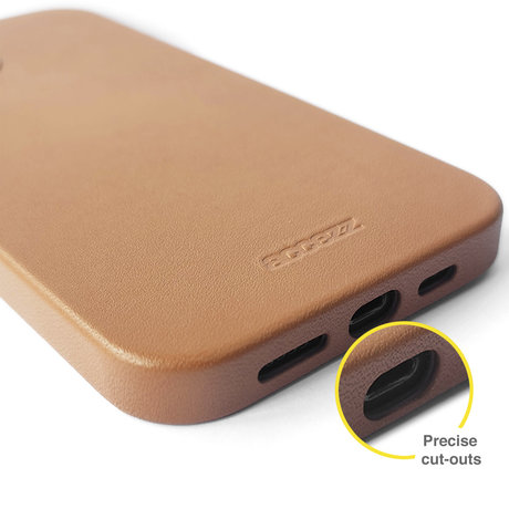 Accezz Leather Backcover met MagSafe iPhone 12 (Pro) - Bruin (D)