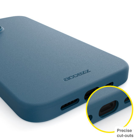 Accezz Leather Backcover met MagSafe iPhone 13 Mini - Donkerblauw (D)