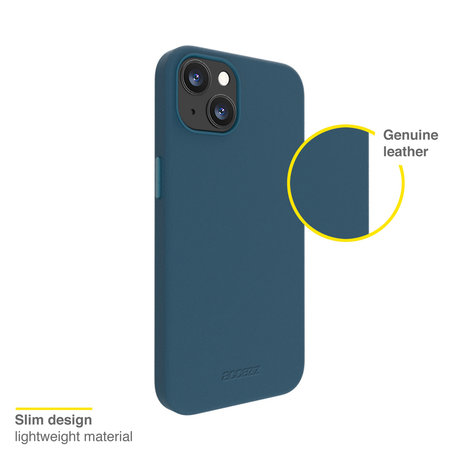 Accezz Leather Backcover met MagSafe iPhone 13 Mini - Donkerblauw (D)