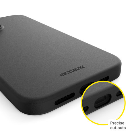 Accezz Leather Backcover met MagSafe iPhone 13 Pro - Zwart (D)