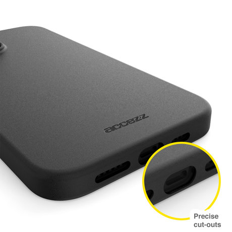 Accezz Leather Backcover met MagSafe iPhone 13 Pro Max - Zwart (D)
