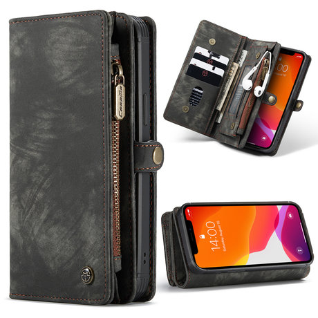 CaseMe Luxe Lederen 2 in 1 Portemonnee Booktype iPhone 12 Mini (D)