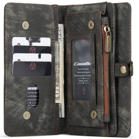 CaseMe Luxe Lederen 2 in 1 Portemonnee Booktype iPhone 12 Mini (D)