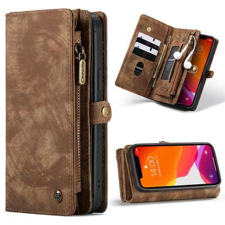 CaseMe Luxe Lederen 2 in 1 Portemonnee Booktype iPhone 12 Pro Max (D)