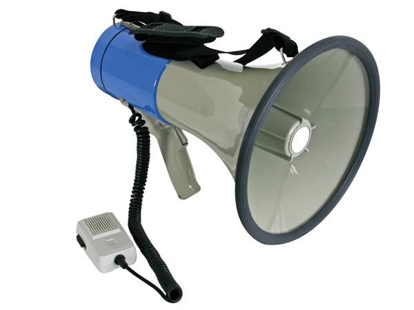 Velleman MP25SFM megafoon van 25 watt met sirene afneembare microfoon