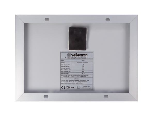 Velleman SOL10P polykristal zonnepaneel 10 watt 12 volt