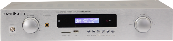 Madison MAD1400BT-WH HiFi stereo versterker met bluetooth - wit
