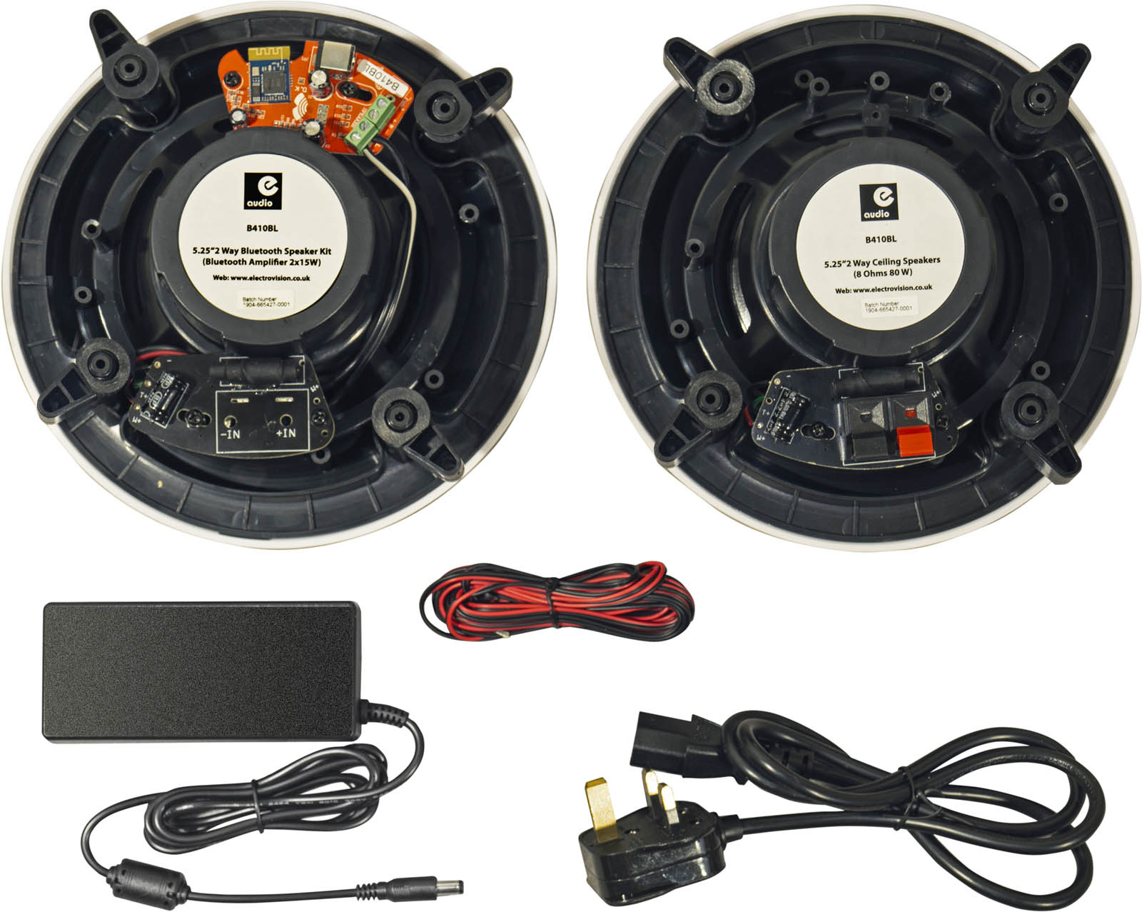 E-Audio Bluetooth Badkamer Speaker Systeem - 2x 5.25 inch plafondluidsprekers