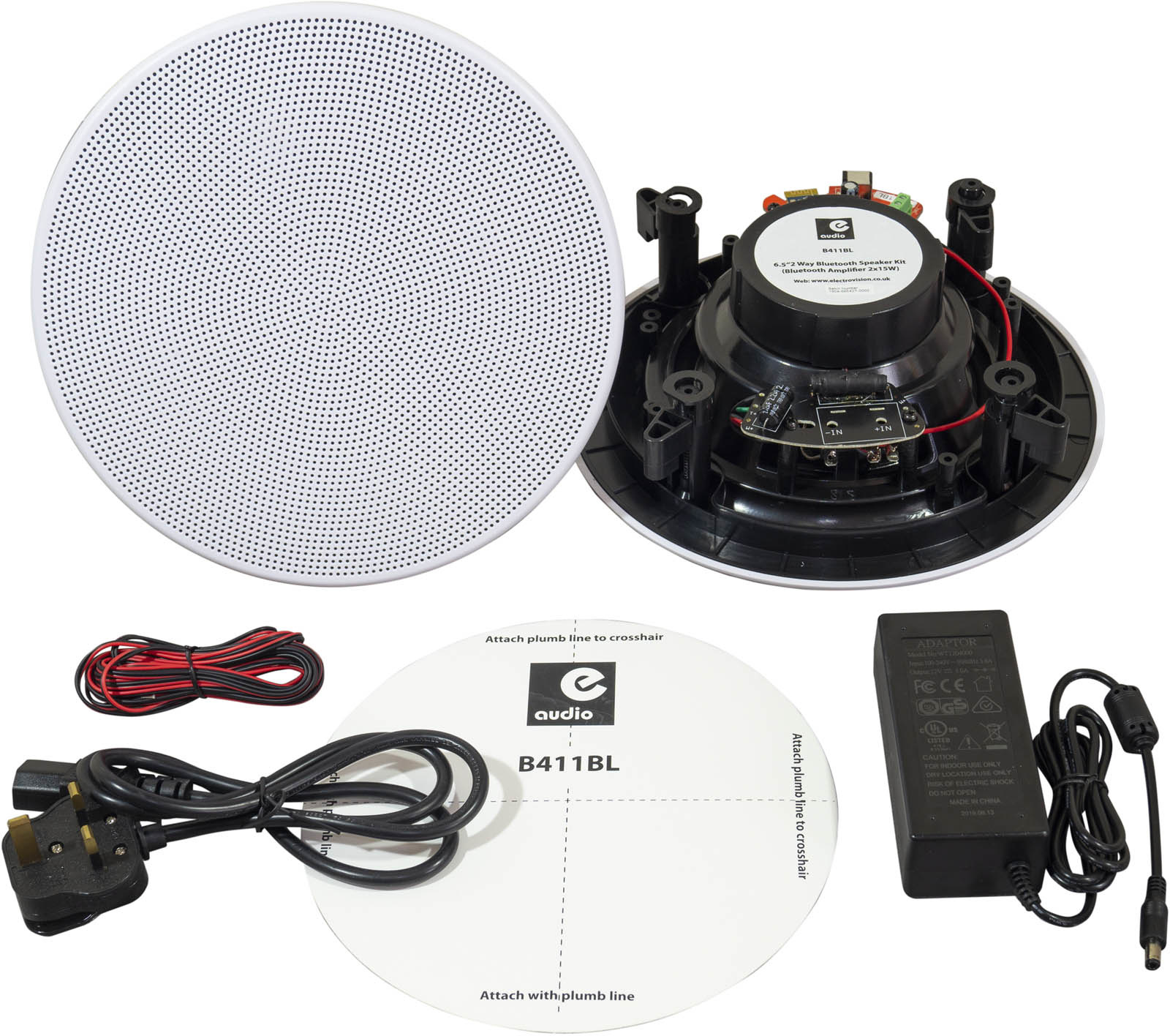 E-Audio Bluetooth Badkamer Speaker Systeem - 2x 6.5 inch plafondluidsprekers