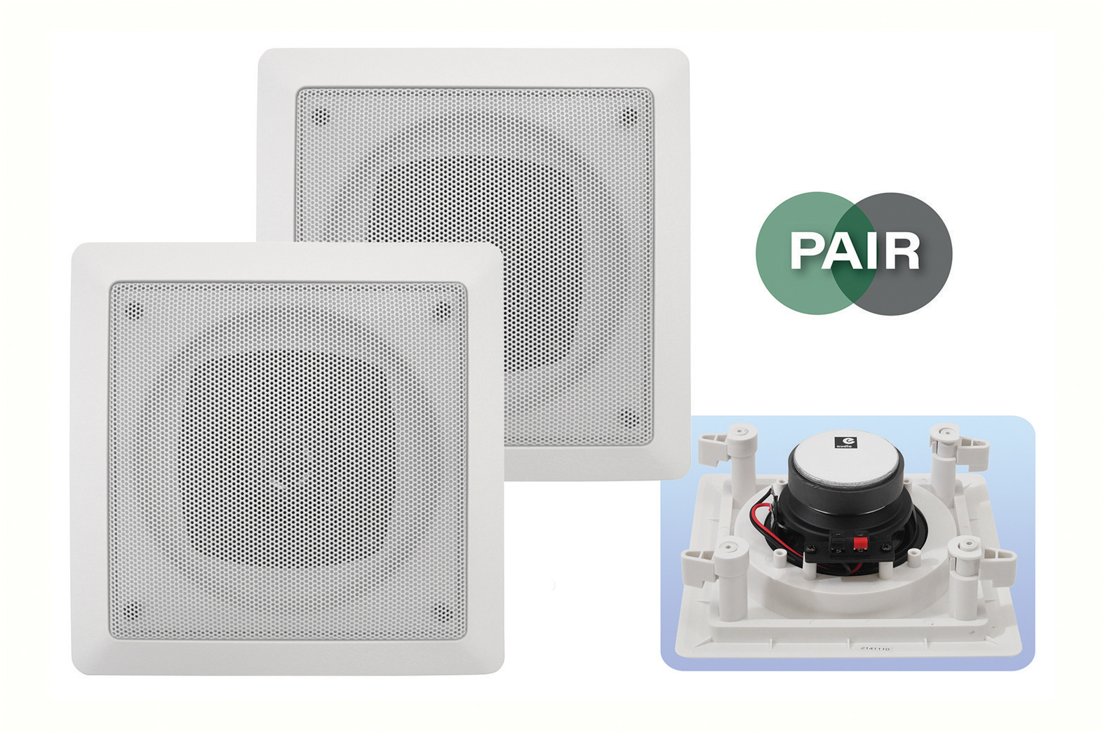 E-Audio Systeemplafond inbouw luidspreker set 2-weg 8 inch 180 Watt