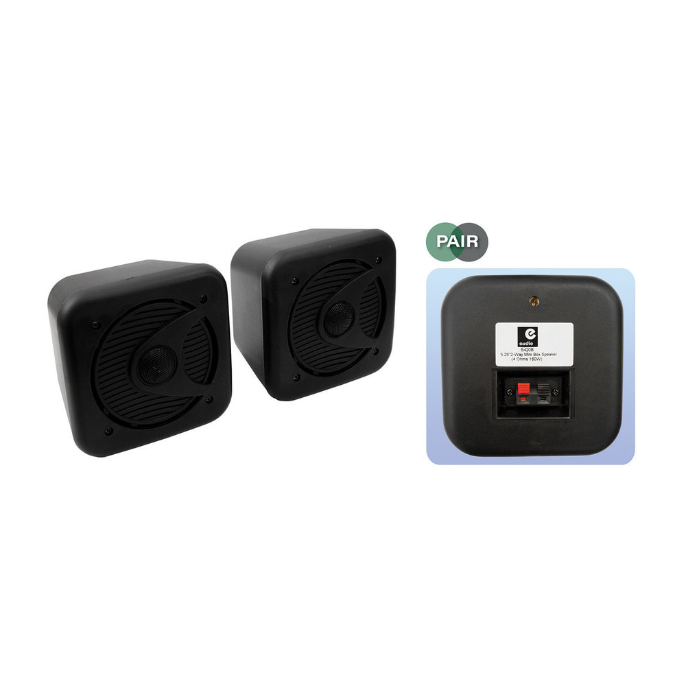 E-Audio kleine luidspreker set 80 watt zwart - Maxtotaal
