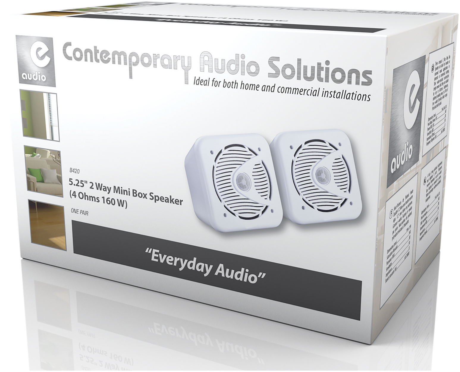 E-Audio B420 kleine vochtbestendige luidspreker set 80 watt wit