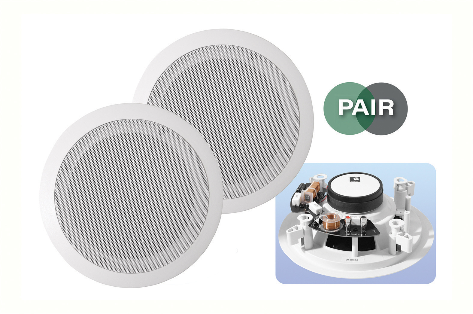 E-Audio B410A Professionele inbouw/plafondspeaker set met richtbare tweeter 16,5 cm 8 Ohm 120 Watt