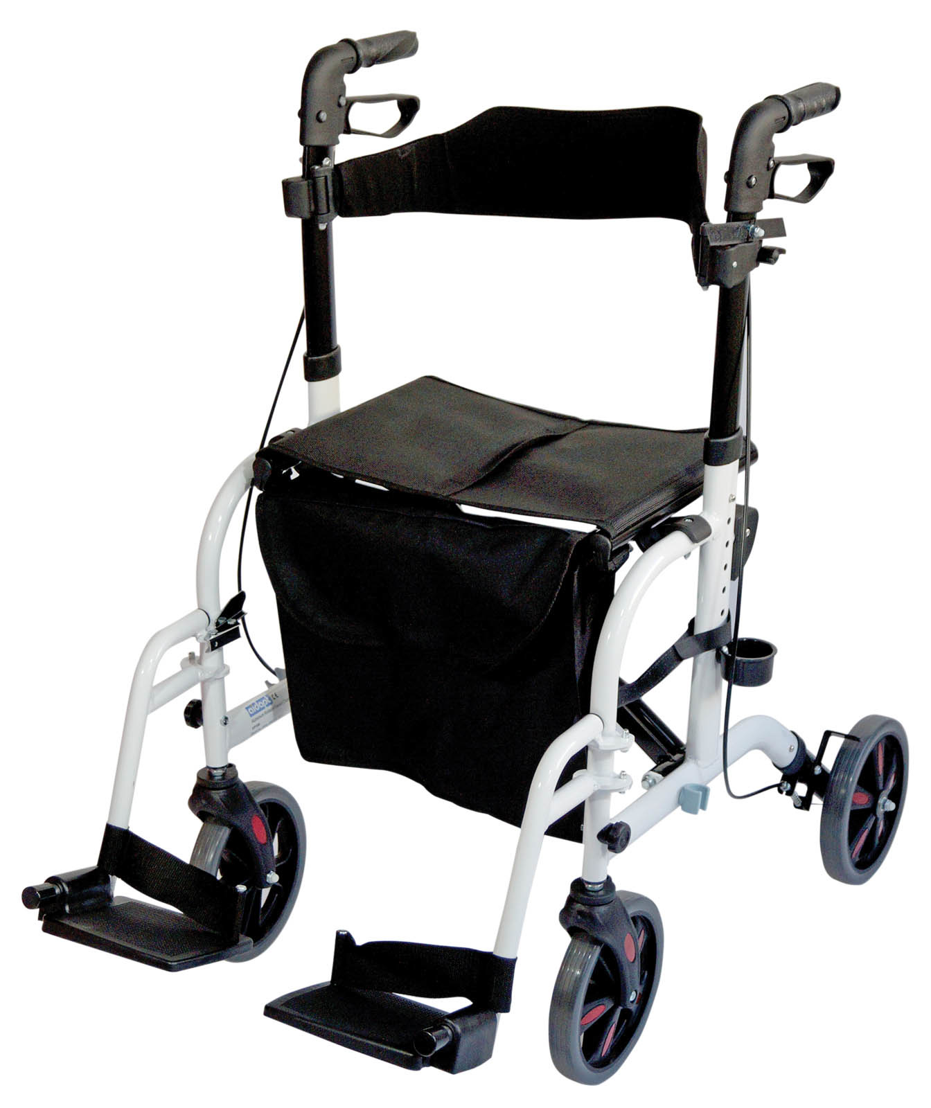 Aidapt VP184 2 in 1 rollator rolstoel wit