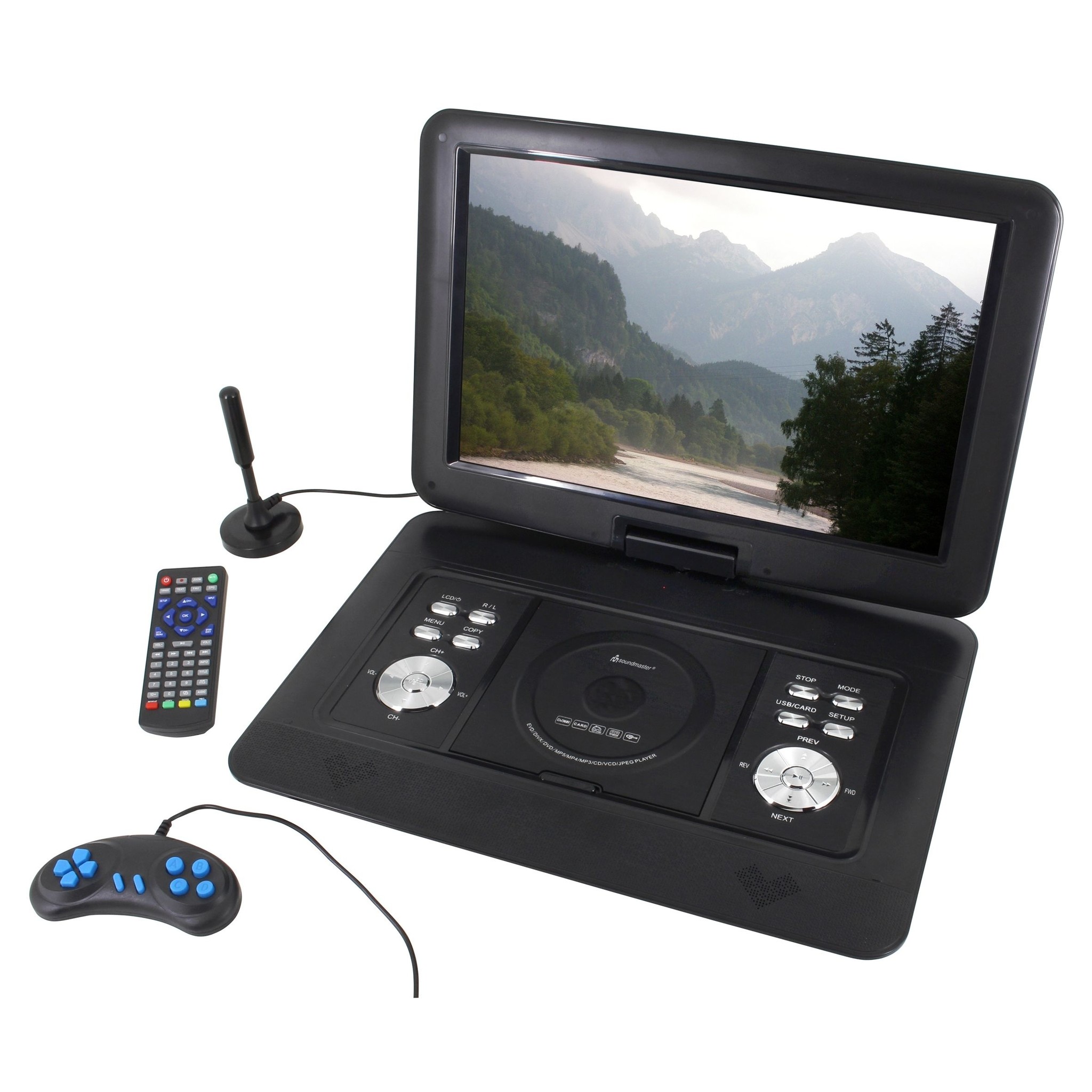 Soundmaster PDB1600SW Portable DVD speler- met DVB-T2 HD tuner- 15,4 inch TFT -LCD scherm