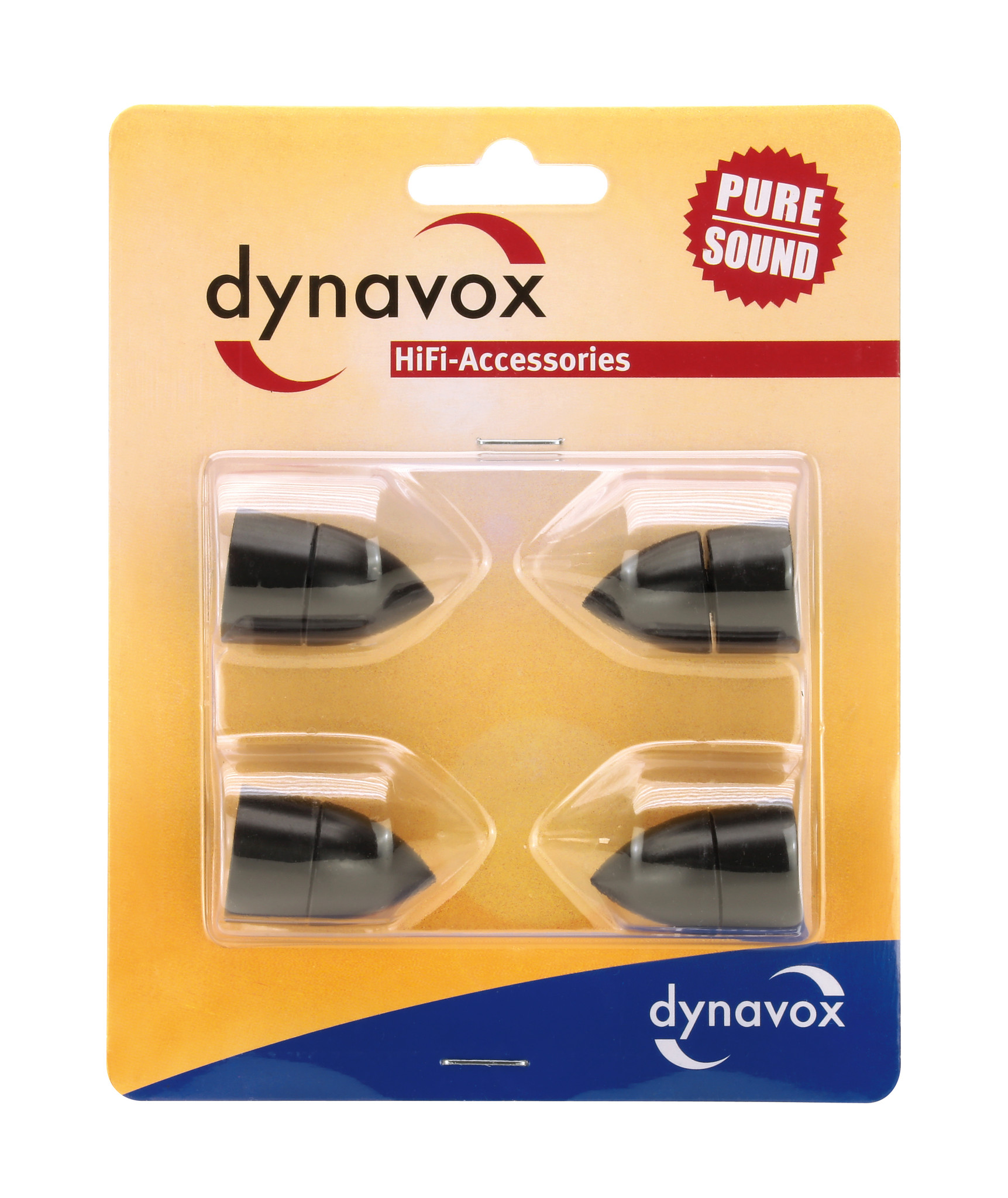 Dynavox - spikes 4-delig in de kleur zwart