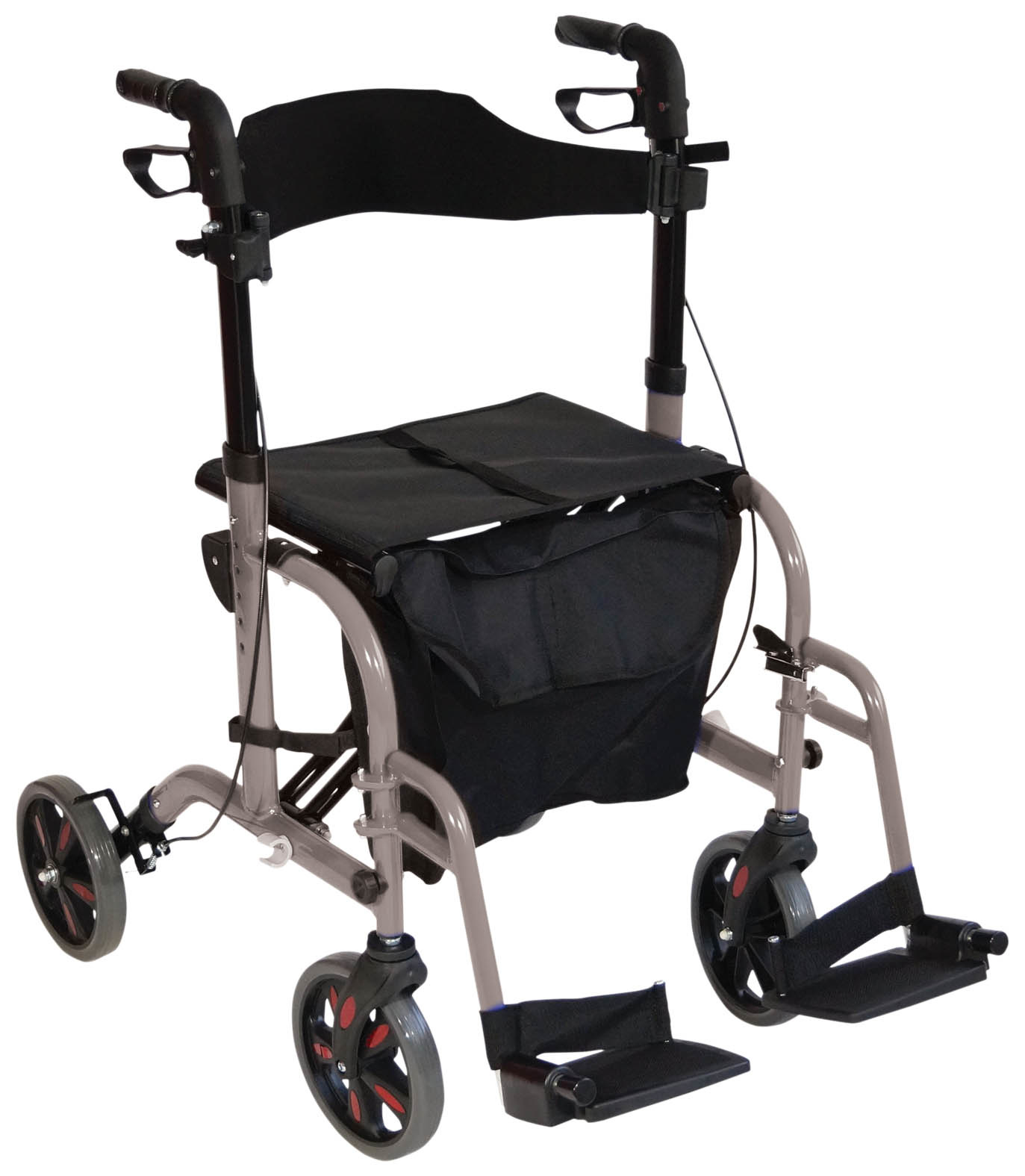Aidapt VP184GREY 2 in 1 rollator rolstoel grijs