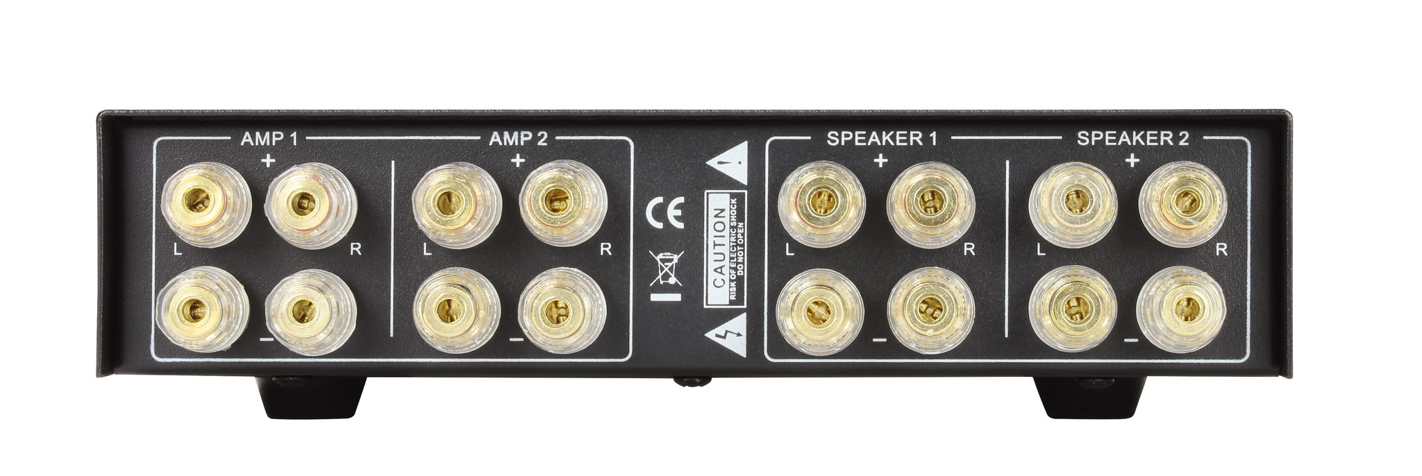 Dynavox AMP-S PRO schakelaar voor 2 versterker op 1 set speakers - Zilver