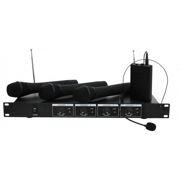 Ibiza Sound 4-kanaals draadloos microfoon systeem VHF