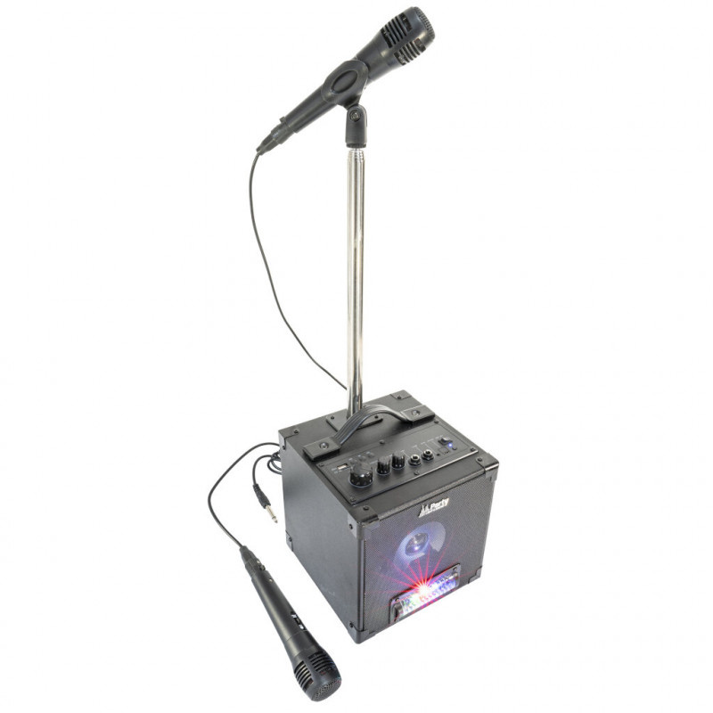 Party karaoke set voor 2 personen met LED lichteffect USB/SD & Bluetooth