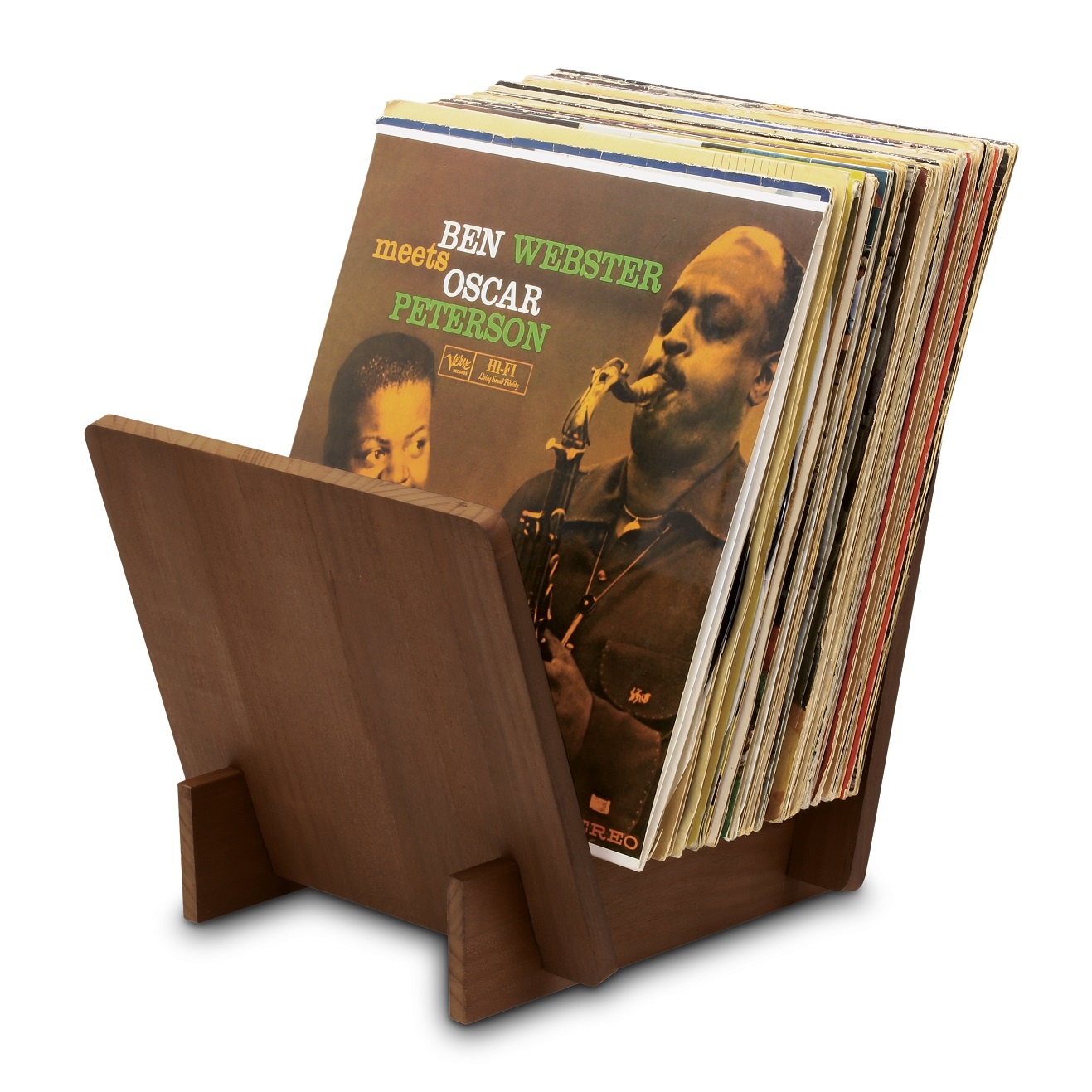 Dynavox ST40 houten LP standaard maximaal 40 albums donkerbruin