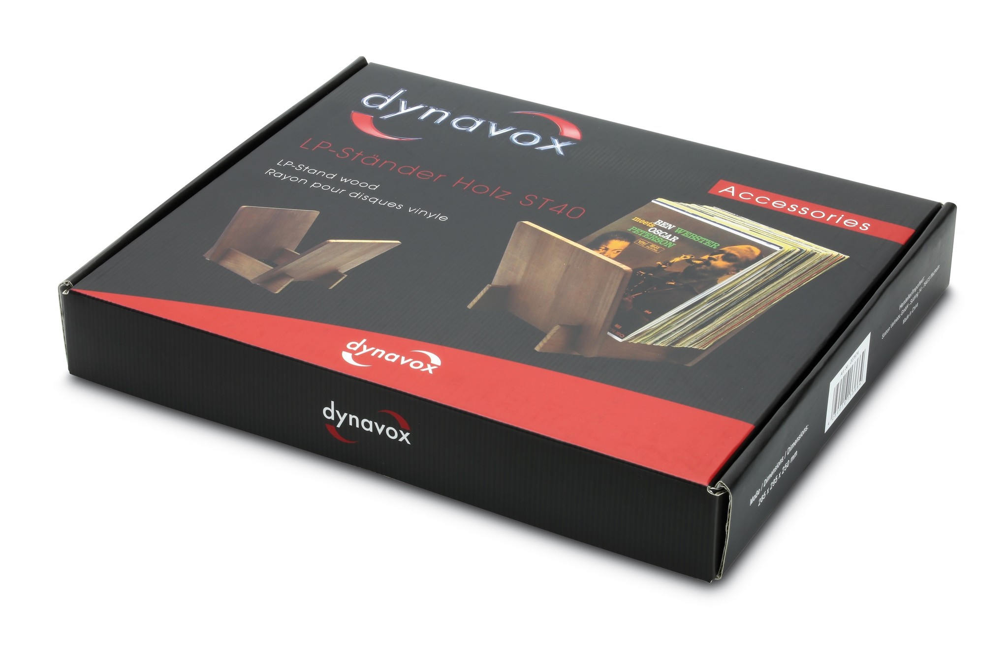 Dynavox ST40 houten LP standaard maximaal 40 albums - dennenhout bruin