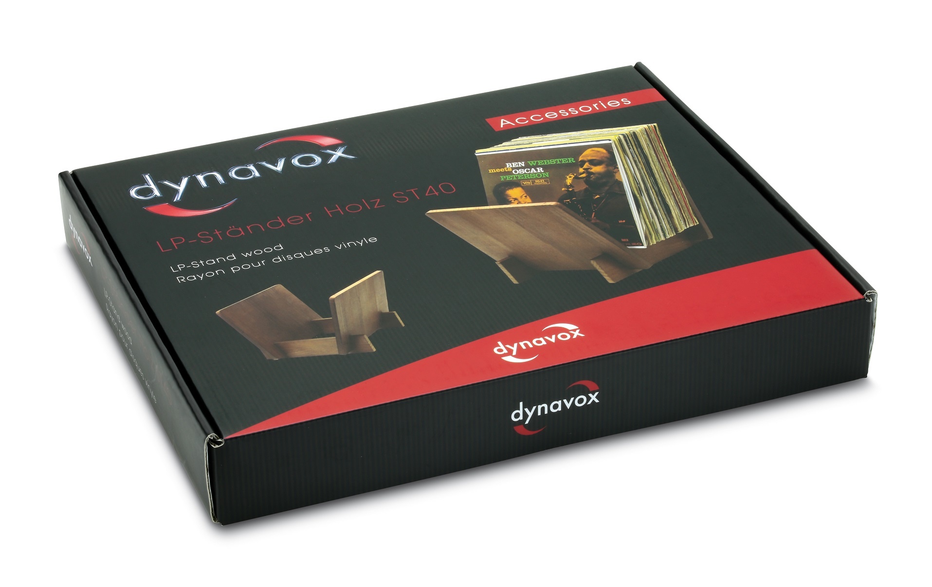 Dynavox ST40 houten LP standaard maximaal 40 albums - dennenhout bruin