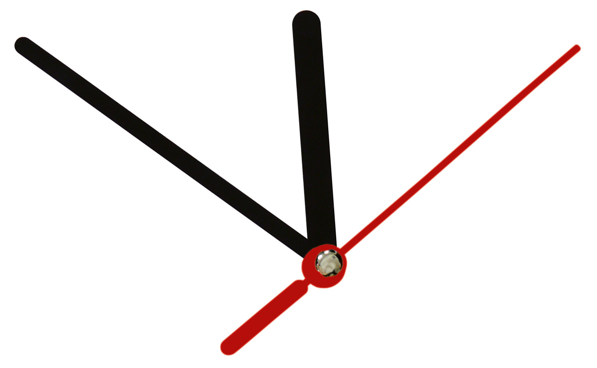 Quartz uurwerk met seconden minuten en uren wijzer met korte en lange wijzers -