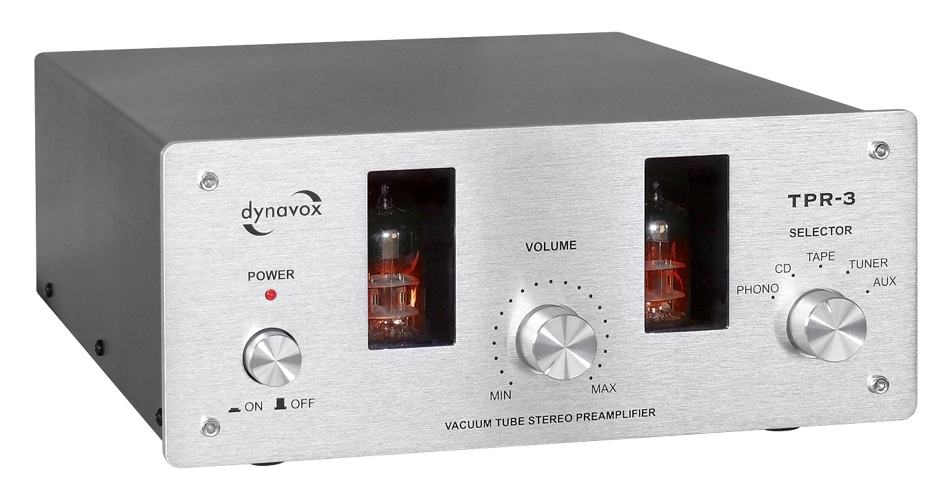 Dynavox TPR-3 buizen voorversterker met phono ingang - zilver