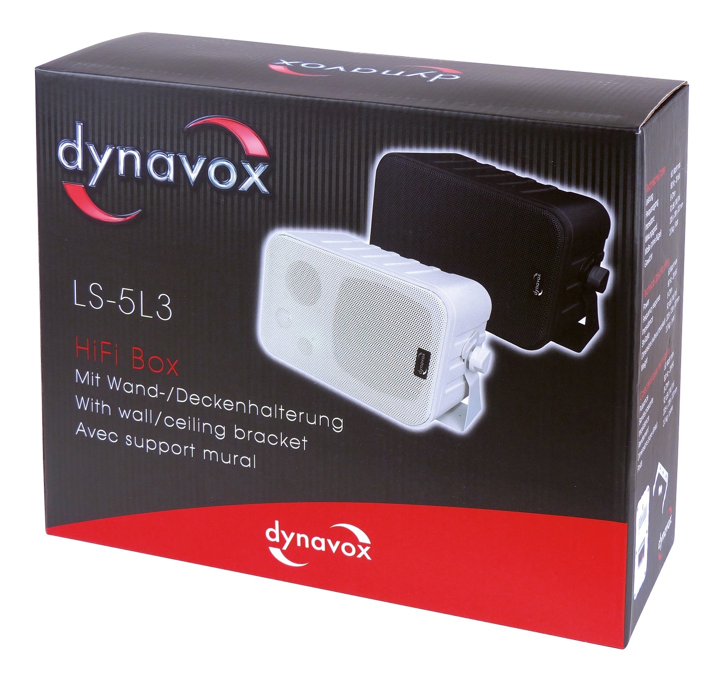 Dynavox mini luidsprekerset 100 watt in het zwart
