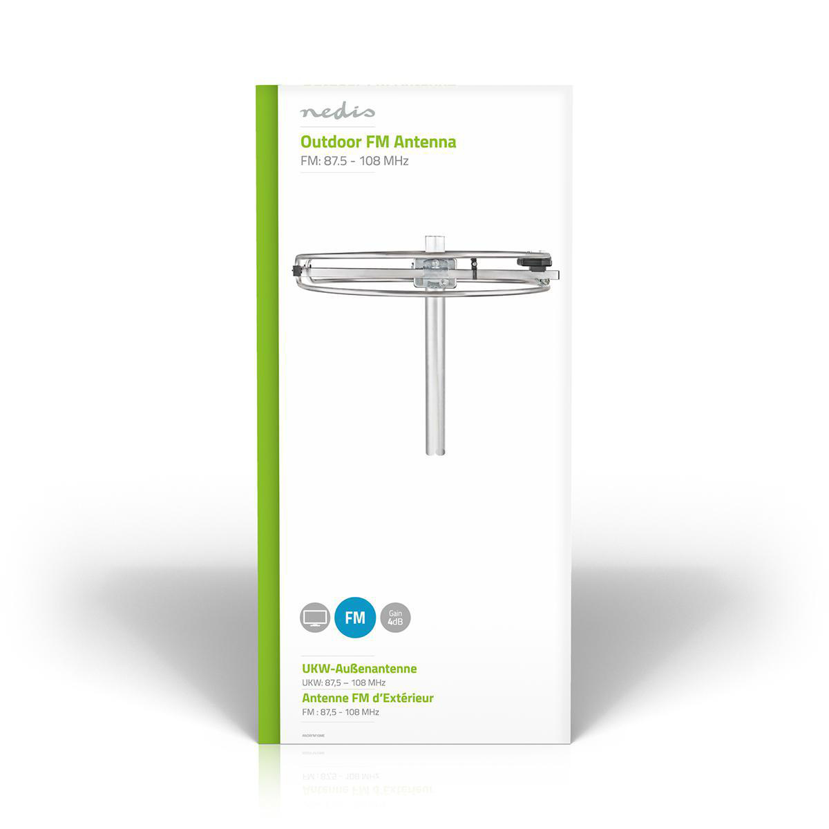 Nedis Buitenantenne | Ontvangstbereik: 0-15 km | Versterking: 4 dB | Aluminium