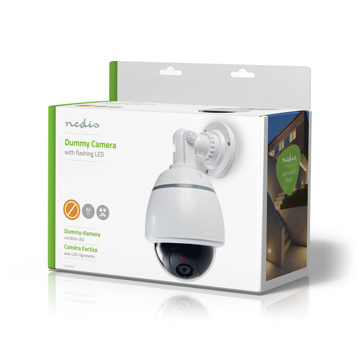 Nedis Dummy Beveiligingscamera | Dome | Batterij Gevoed | Binnen | Wit