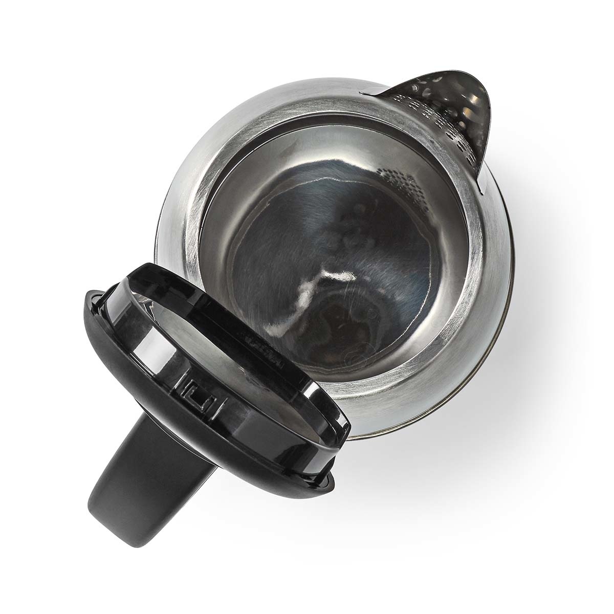 Nedis KAWK340EAL Waterkoker | 1,7 l | Roestvrij Staal | Aluminium / Zwart | 360 graden draaibaar