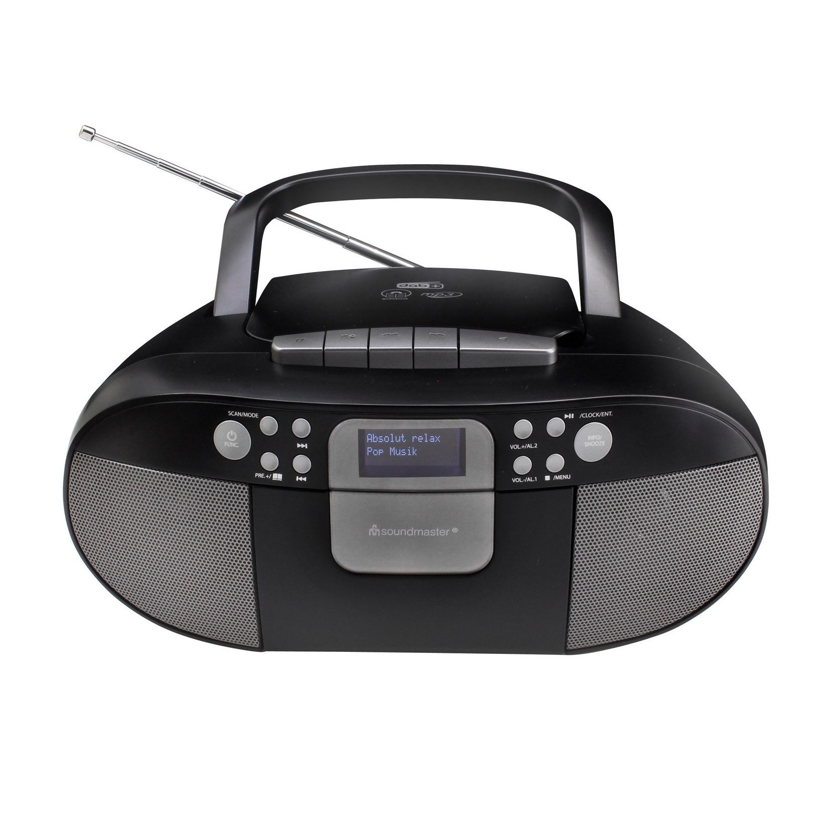 Soundmaster SCD7800SW - Portable boombox met cassettespeler en USB poort zwart