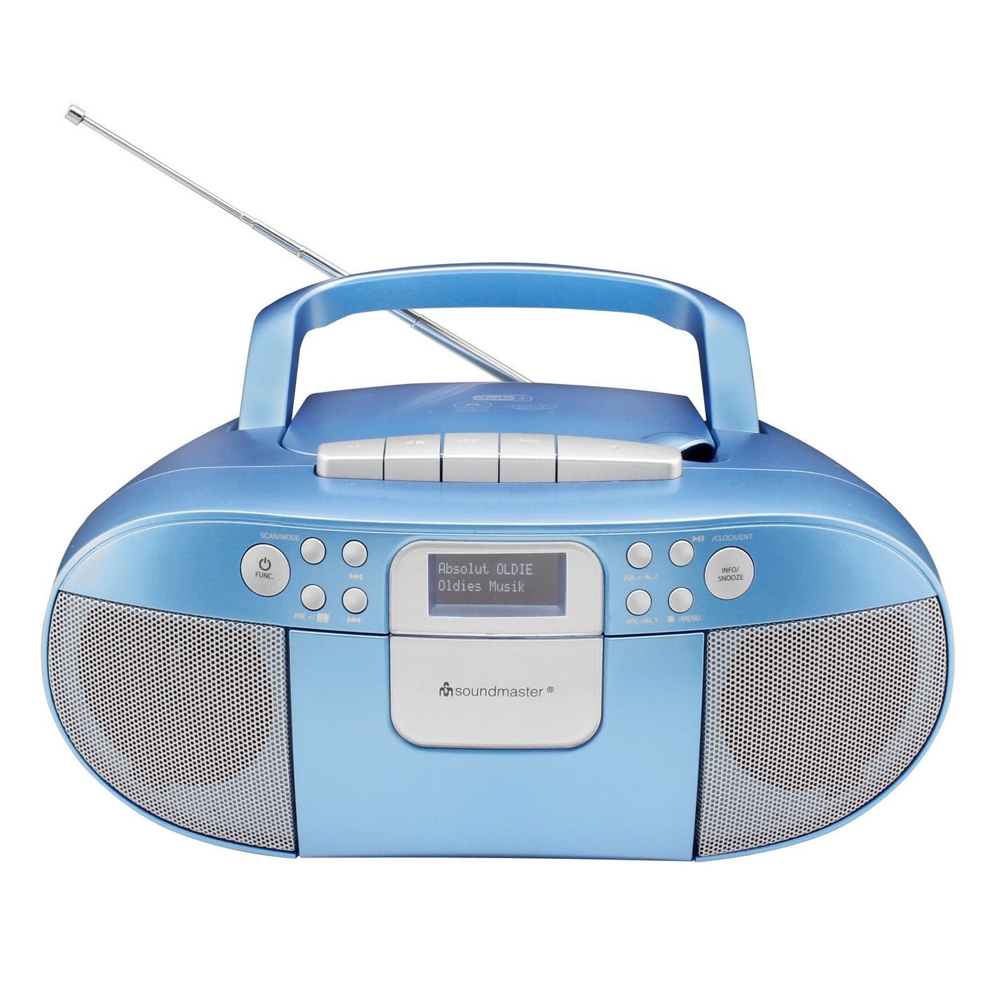 Soundmaster SCD7800BL - Portable boombox met cassettespeler en USB blauw