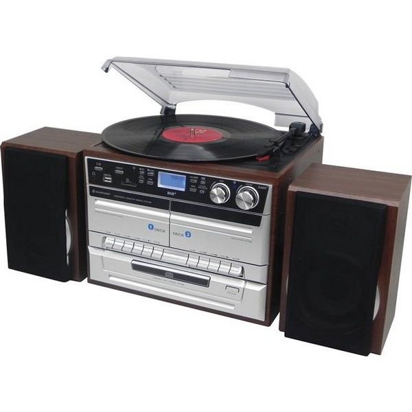 Soundmaster MCD5550DBR - Muziekcenter met platenspeler bruin