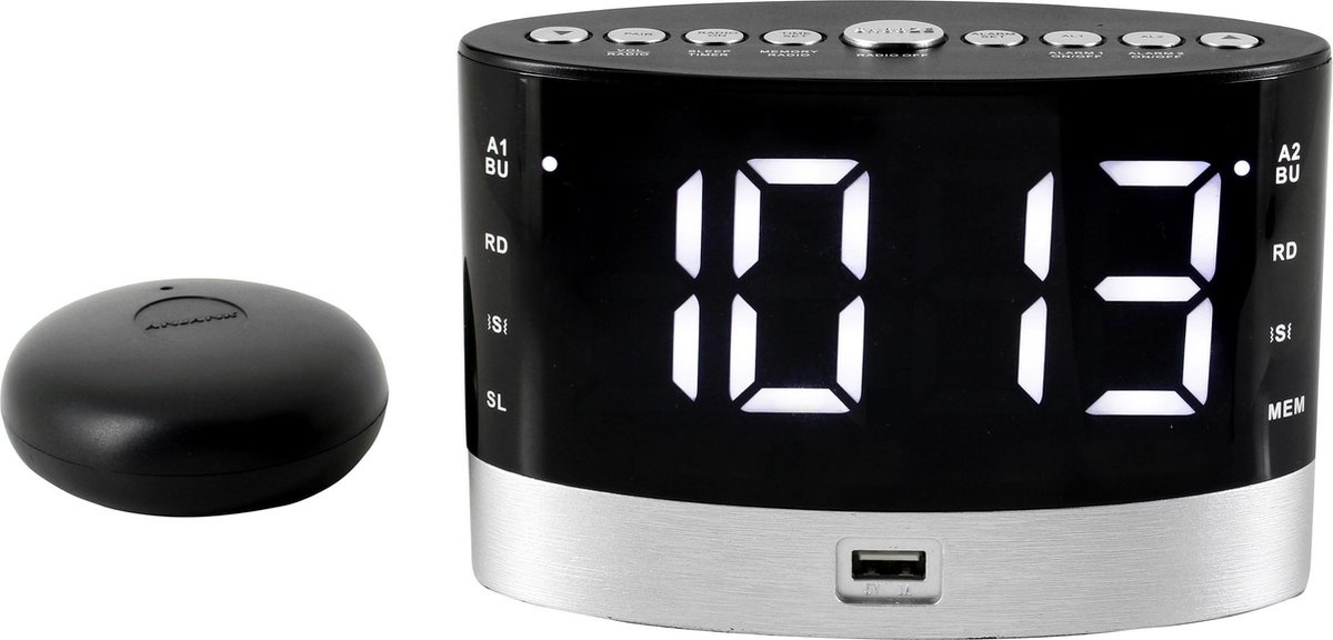 Soundmaster UR580SW Radiowekker met tril functie voor o.a. slechthorenden