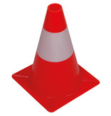 Perel Oranje witte verkeerskegel pion voor signalering afzettingen of sport 30 cm